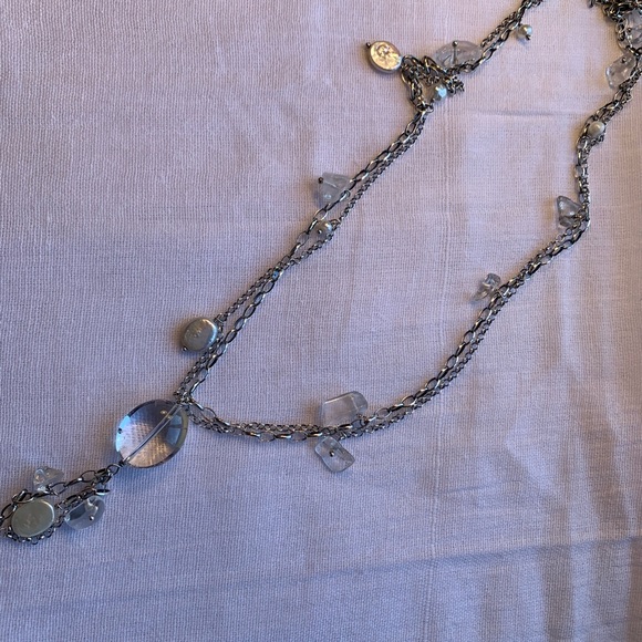 Silpada 925 Sterling Silver Crystal Long Tassel Necklace - Picture 2 of 9